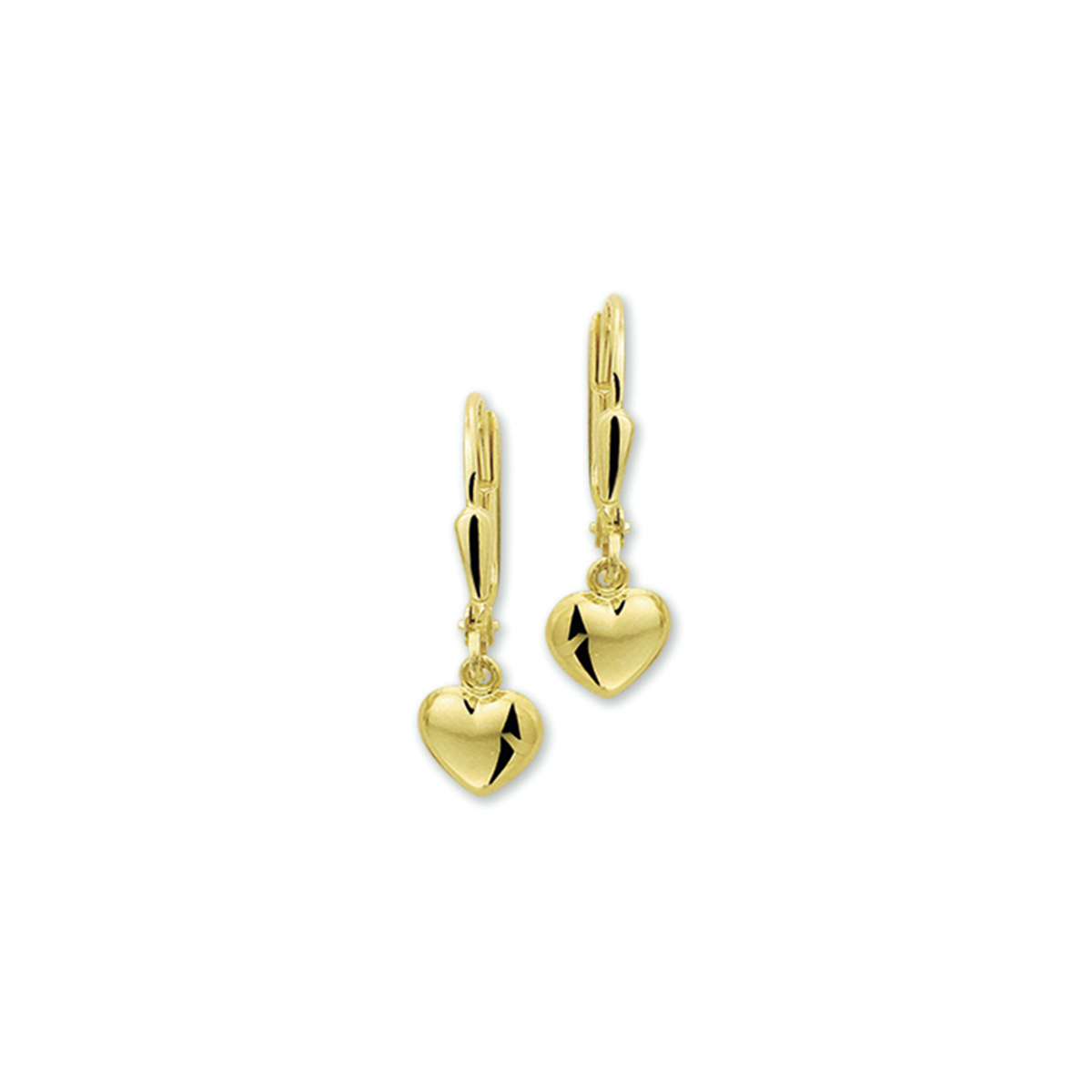 Beschrijving: Geelgouden oorhangers met een hart. 
Verpakt per: 1
Doelgroep: dames
Breedte: 6.5 mm
Hoogte: 20 mm