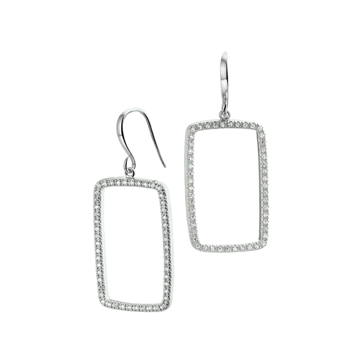 Gerhodineerd zilveren oorknoppen met zirkonia.
Breedte: 18.5 mm
Hoogte: 43 mm
Zetting: entourage (rijzetting)