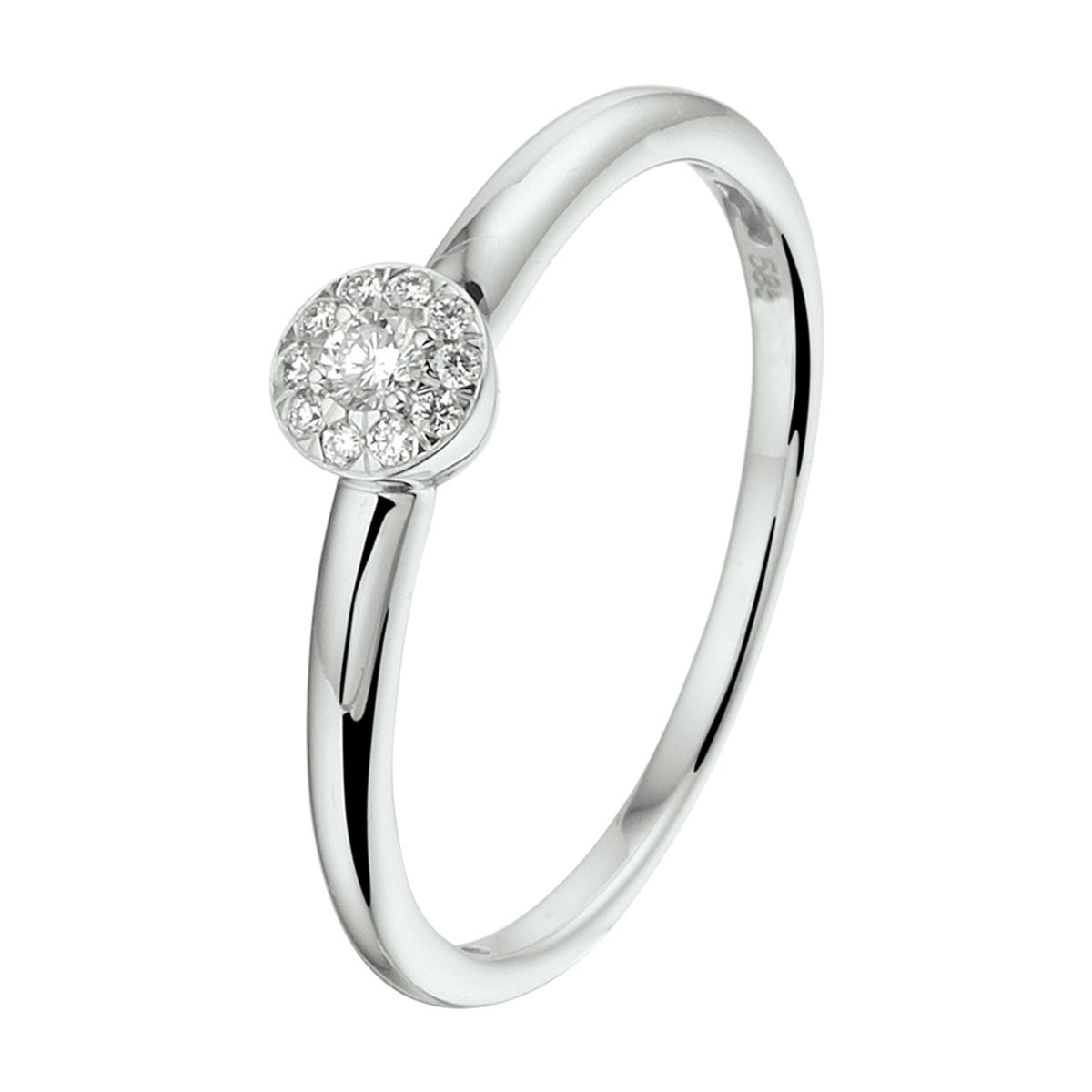 14k Witgouden ring uitgevoerd met een schitterend diamant vlak. De ring heeft een breedte van 4.5mm.