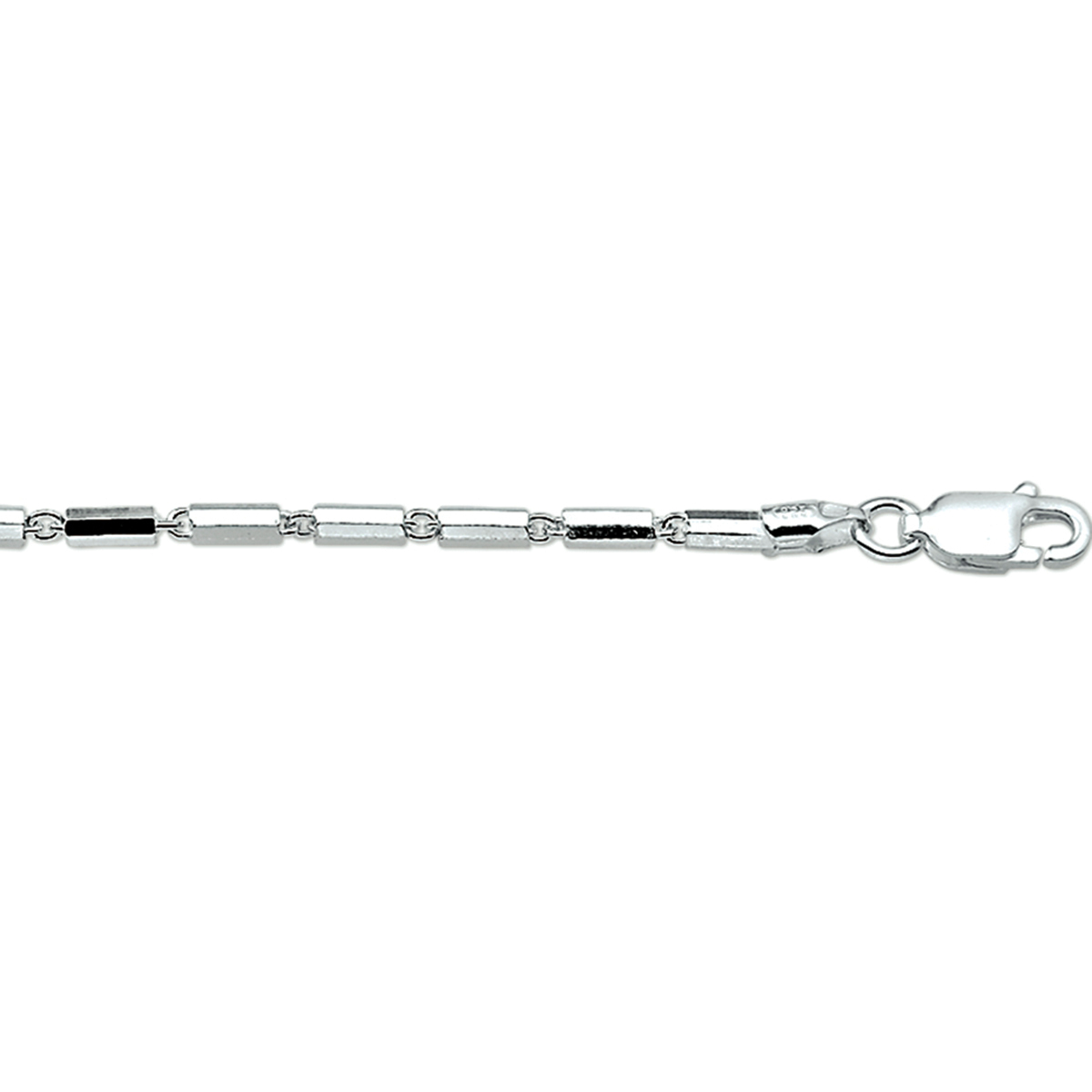 Zilveren armband met buisjes.
Gender: dames
Breedte: 2 mm
Langste lengte: 18 mm