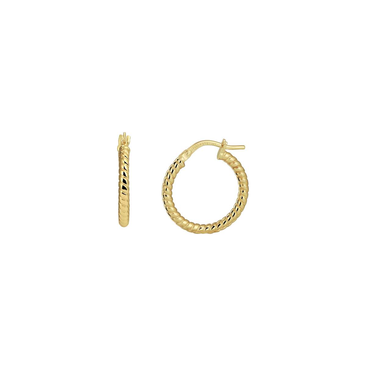 14k Geelgouden oorringen met daarin een kern van 925 zilver. De oorringen hebben een dikte van 2.2mm en een diameter van 19.5mm.