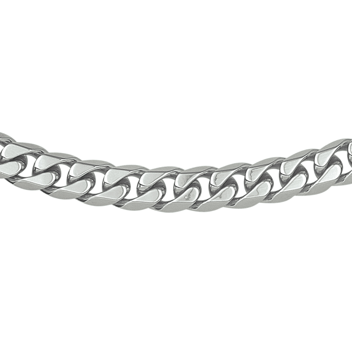 Stalen collier met gourmet schakel en een karabijn sluiting. De schakelbreedte is 7.4mm.