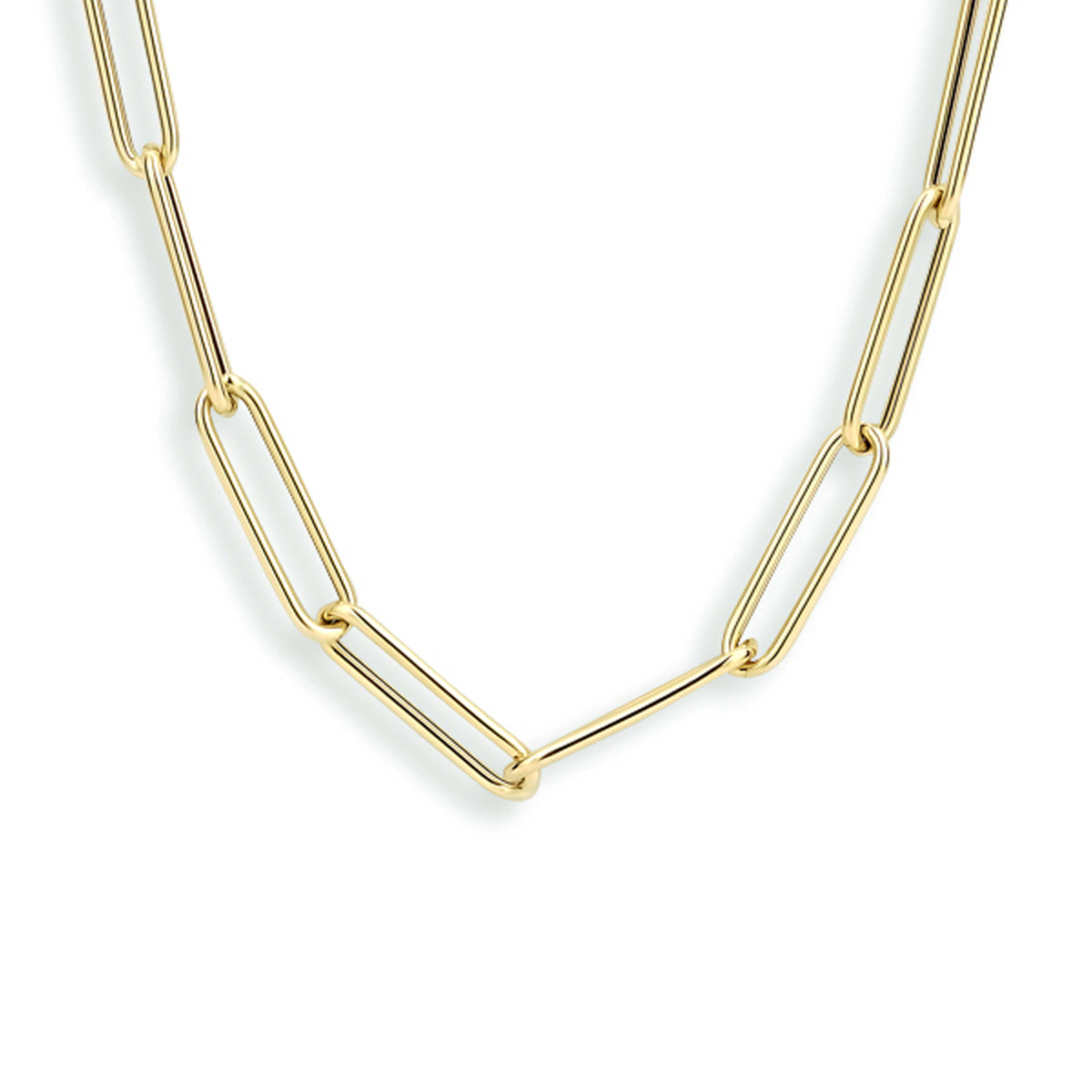 14k Geelgouden collier uitgevoerd met een paperclip schakel met een breedte van 4mm. Het collier heeft een draaglengte van 42cm en een stevige karabijn sluiting.