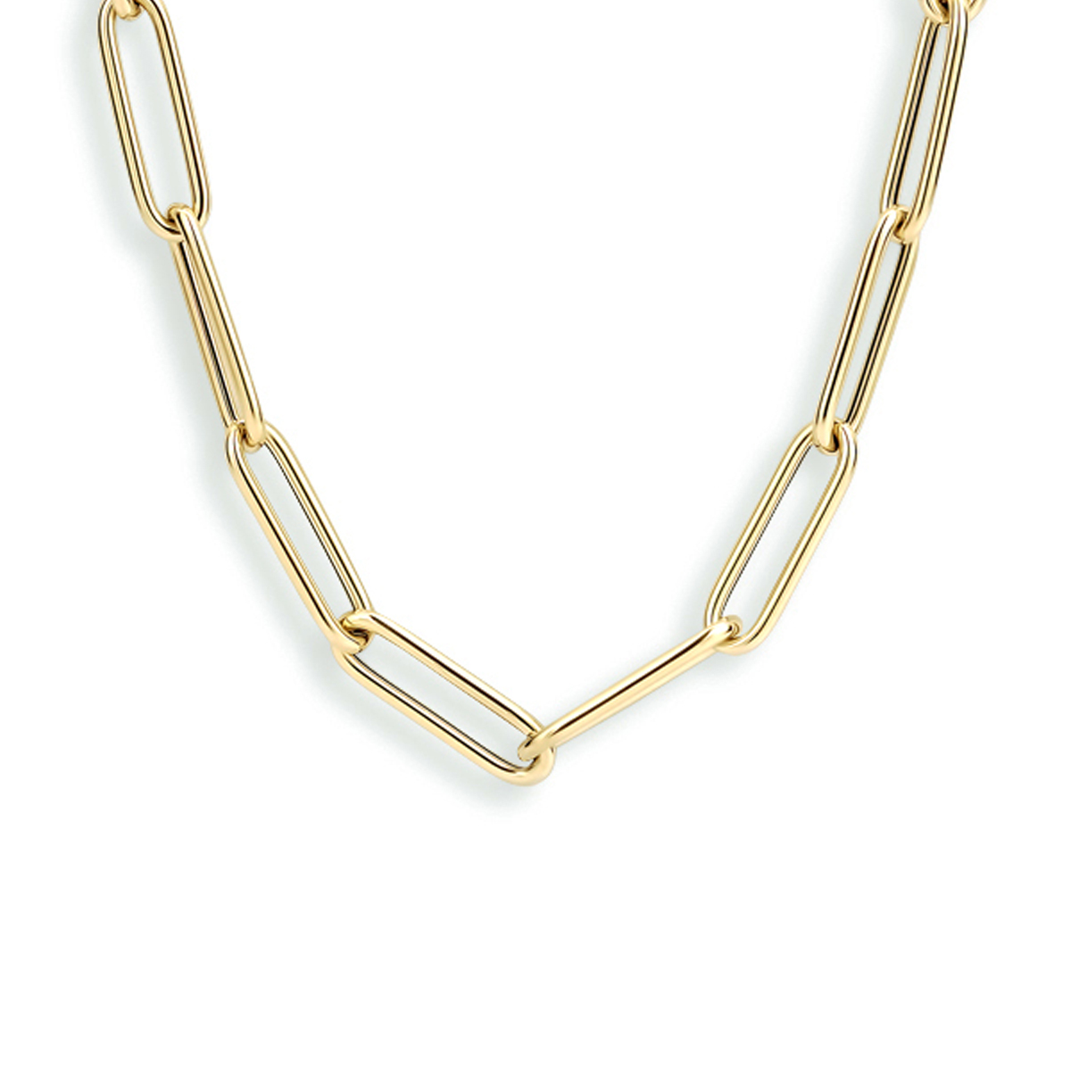 14k Geelgouden collier uitgevoerd met een paperclip schakel met een breedte van 4.5mm. Het collier heeft een draaglengte van 42cm en een stevige karabijn sluiting.