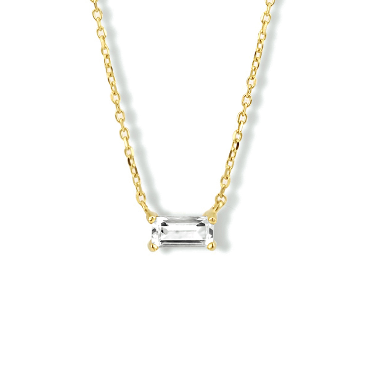 14k Geelgouden collier uitgevoerd met een schitterende zirkonia. Het collier heeft draaglengtes van 40, 42 en 44cm.
