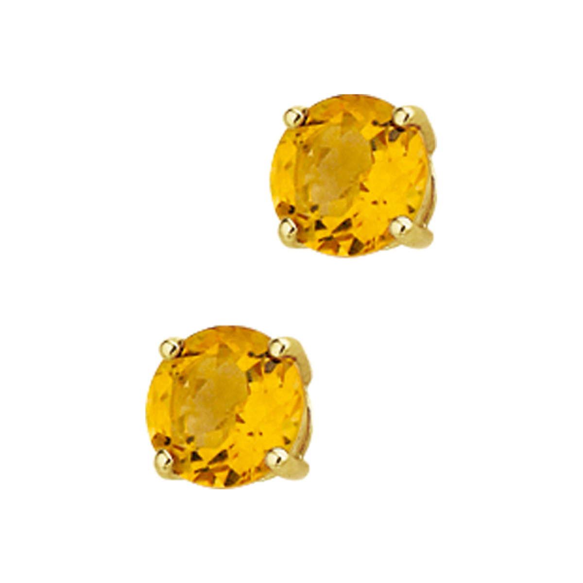 Geelgouden oorknoppen met citrien.