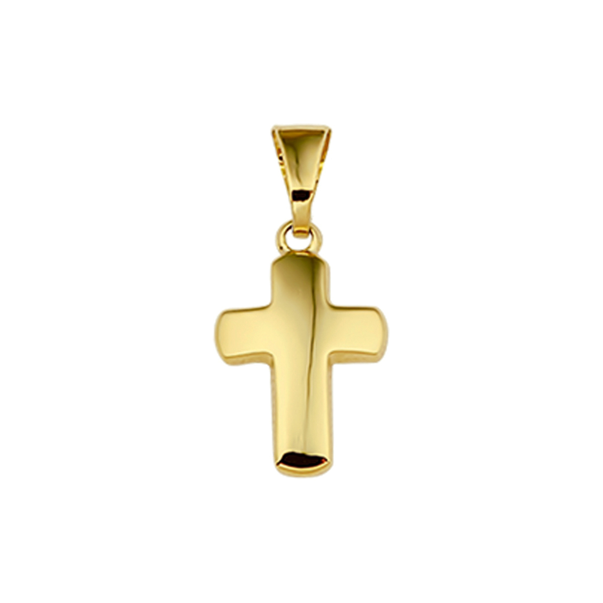 Geelgouden hanger met een kruis.