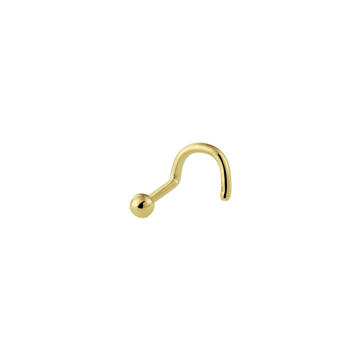 14k Geelgouden neusknopje uitgevoerd met een bolletje. Het neusknopje heeft een diameter van 2mm.