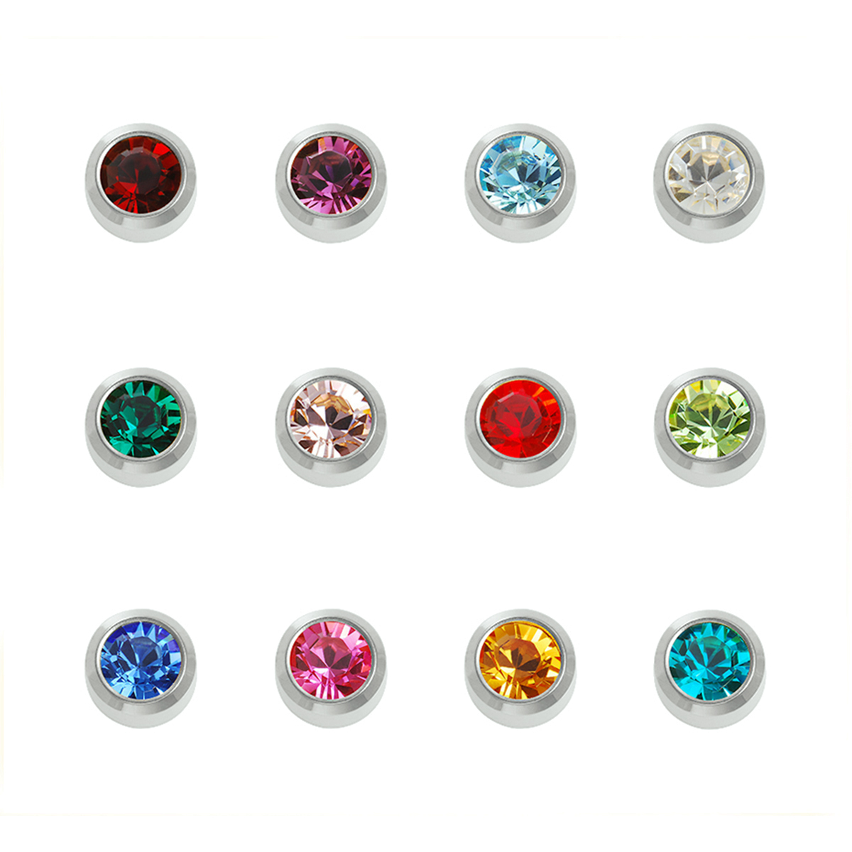 12 paar schietknopjes voor het Spring Loaded systeem. Assortiment met verschillende kleuren.