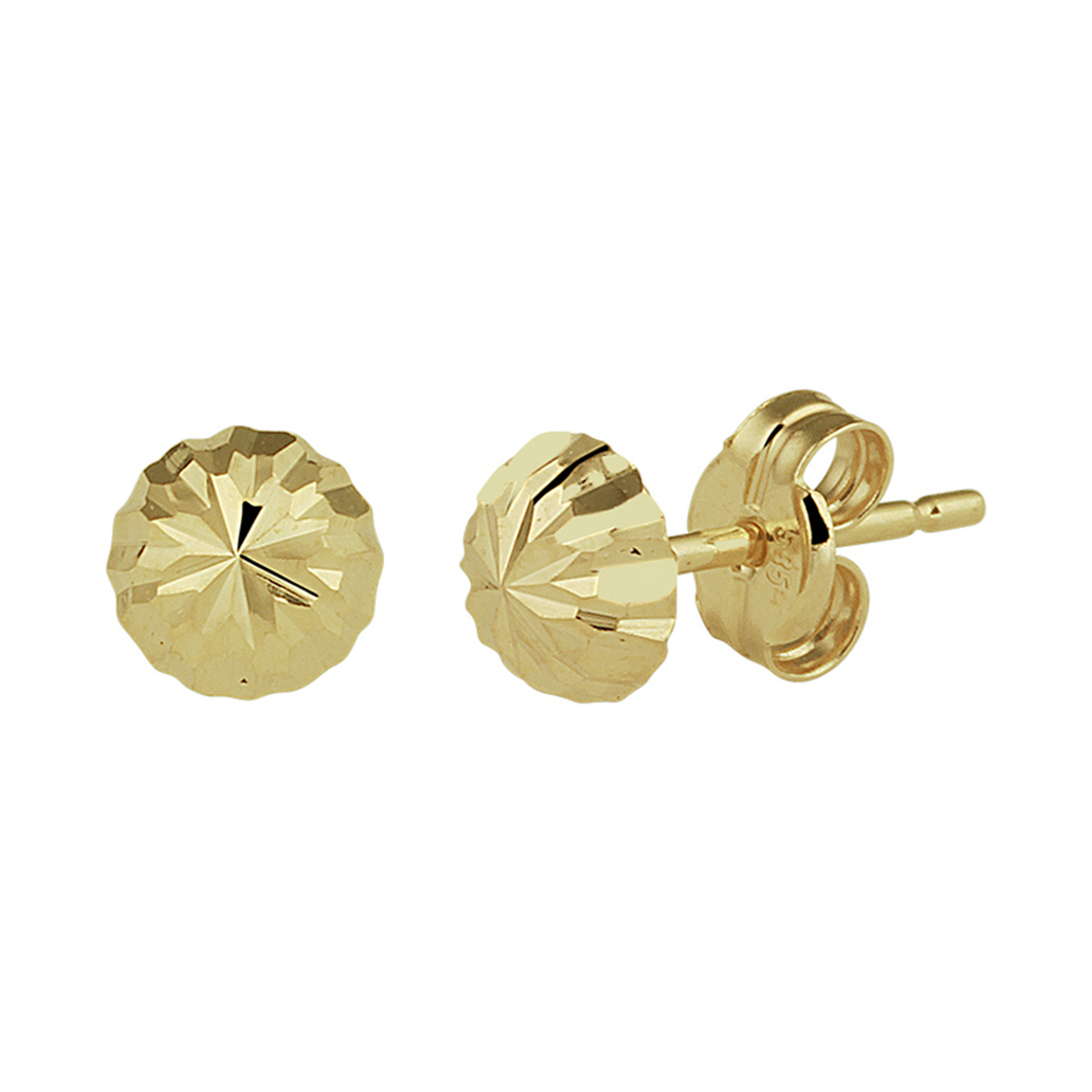 oorknoppen gediamanteerd 14K geelgoud