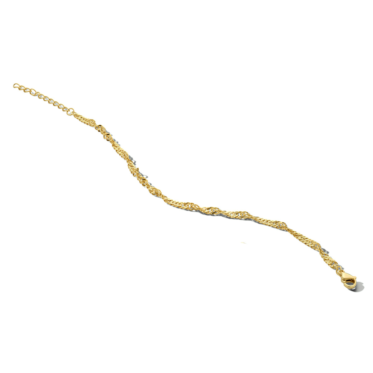 Edelstaal armband verguld geel singapore 16-19cm