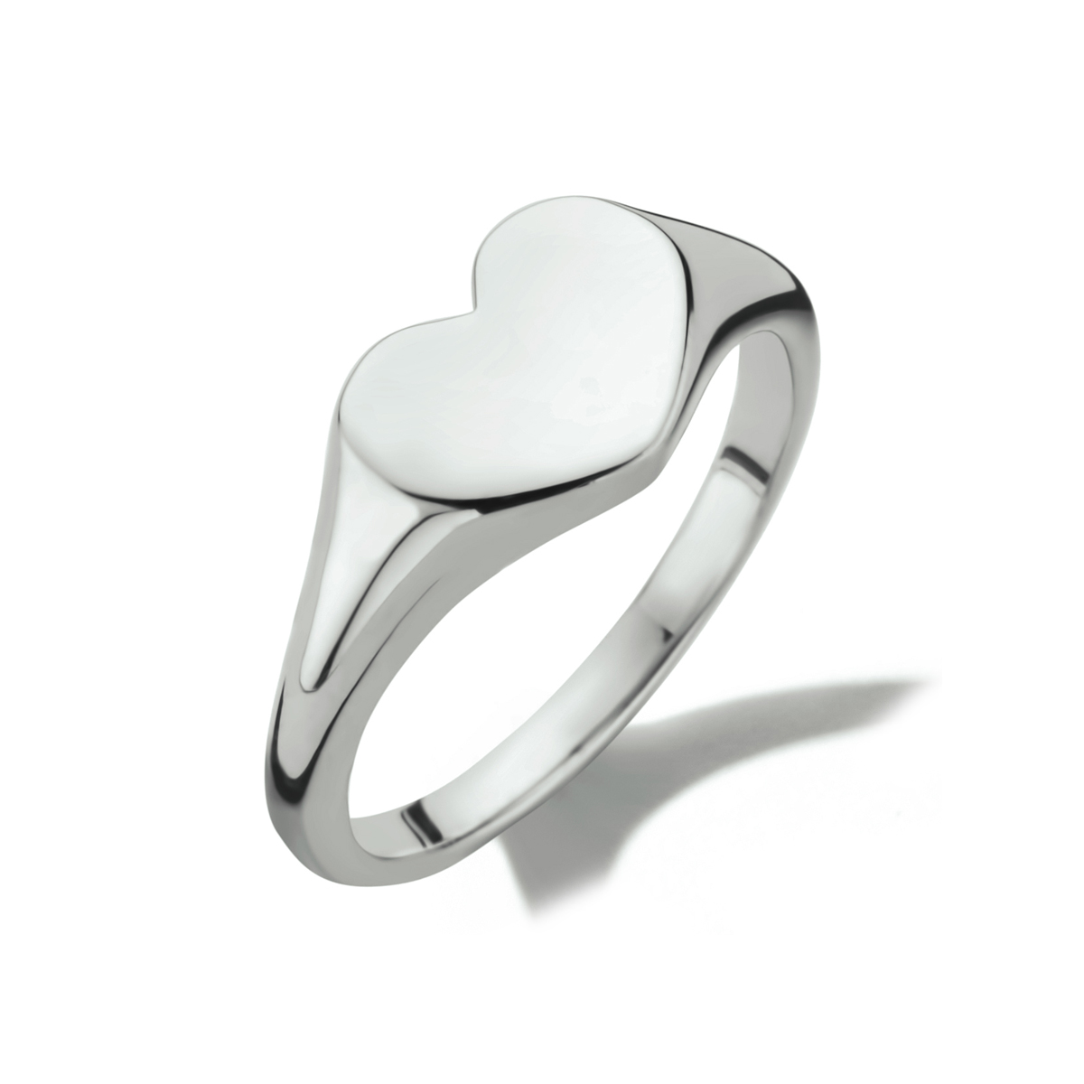 zilveren ring, zegel hart S mt16,5