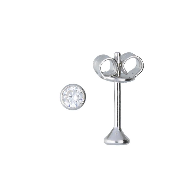 Zilveren Oorstekers met Zirkonia 3mm