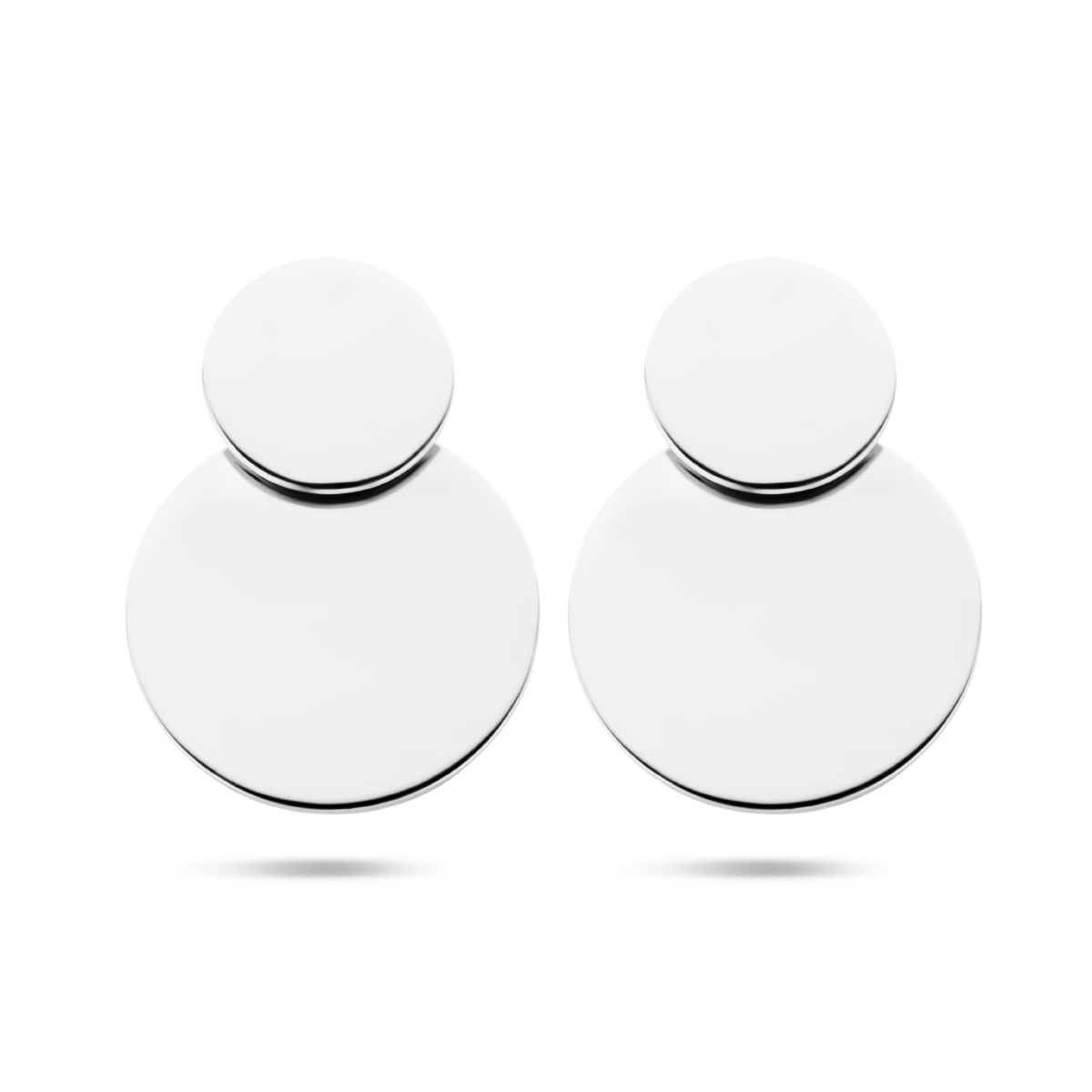 Gerhodineerd 925 zilveren ronde oorhangers. De oorhangers hebben een totale hoogte van 2.9cm.