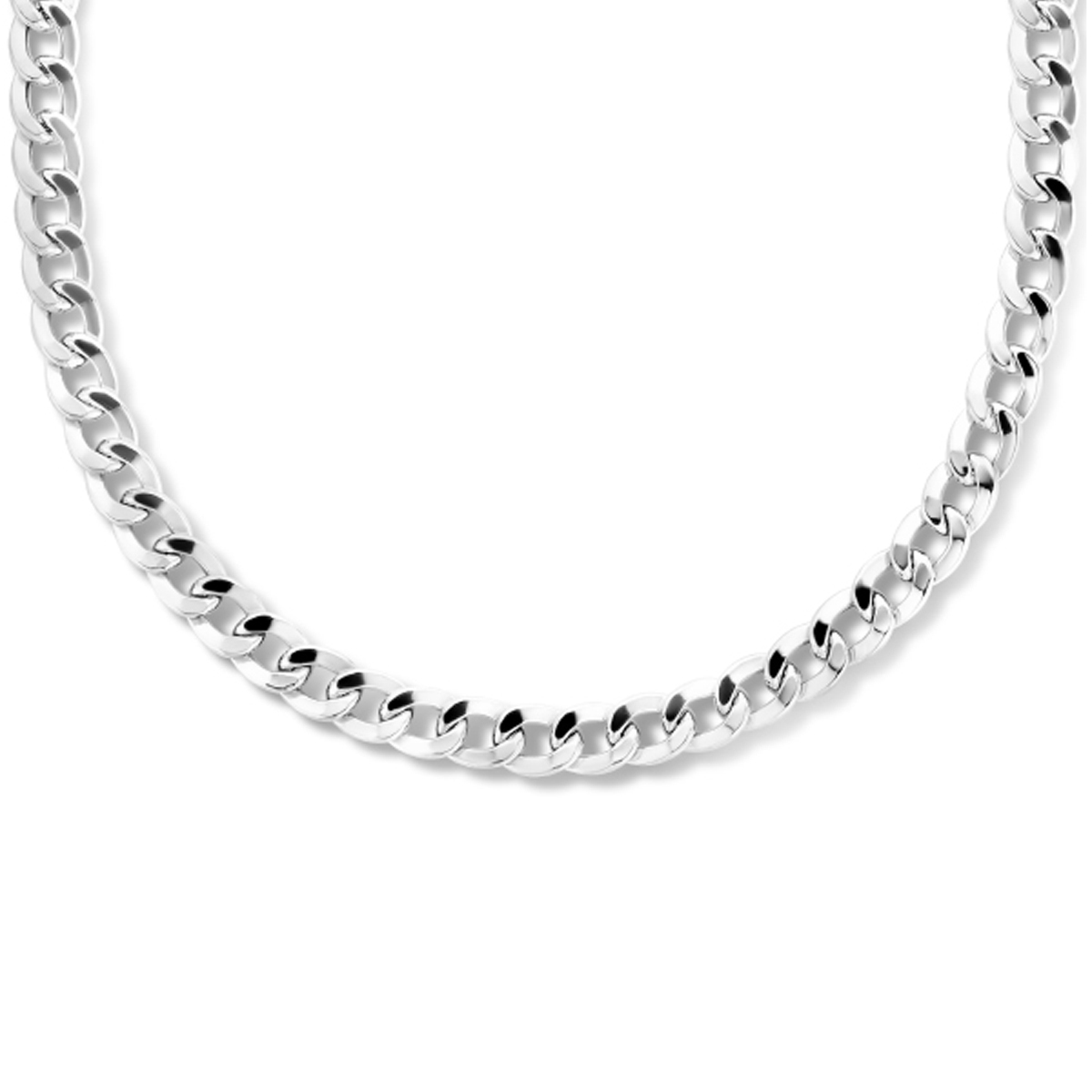Gerhodineerd 925 zilveren collier met een gourmette schakel. Het collier heet een draaglengte van 42cm en heeft een schakelbreedte van 6mm. Uitgevoerd met een veerslot.