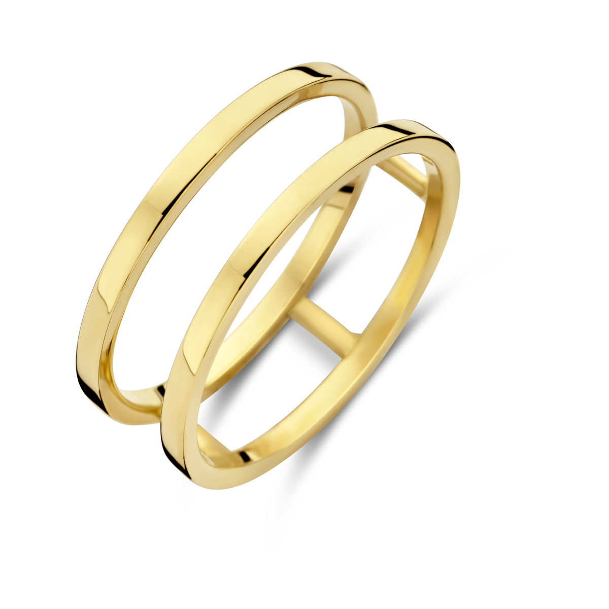 14k Geelgouden ring met een breedte van 7mm