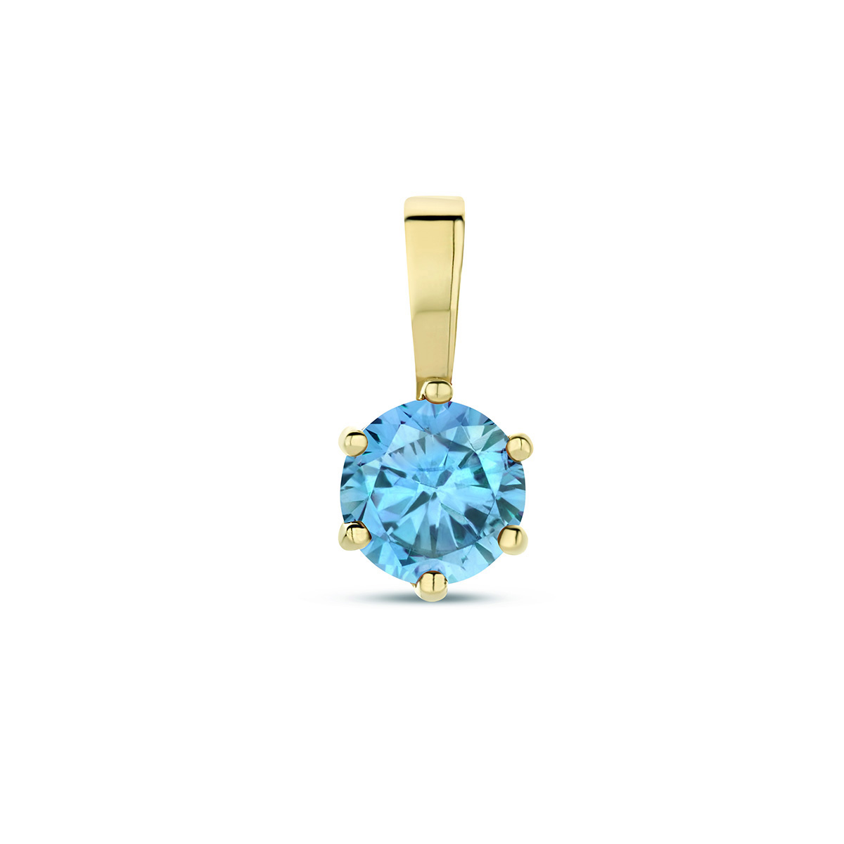 Hanger met geboortesteen zirkonia blauw topaas december