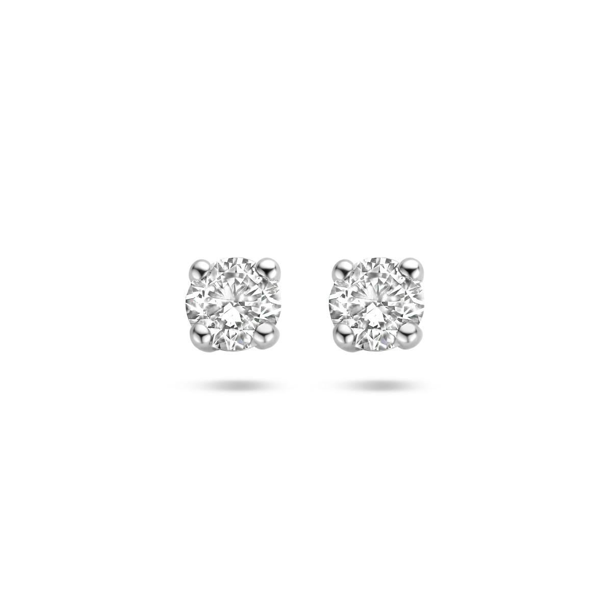 Huiscollectie - 14kt Witgouden oorknoppen met briljant geslepen lab diamanten - 4600145