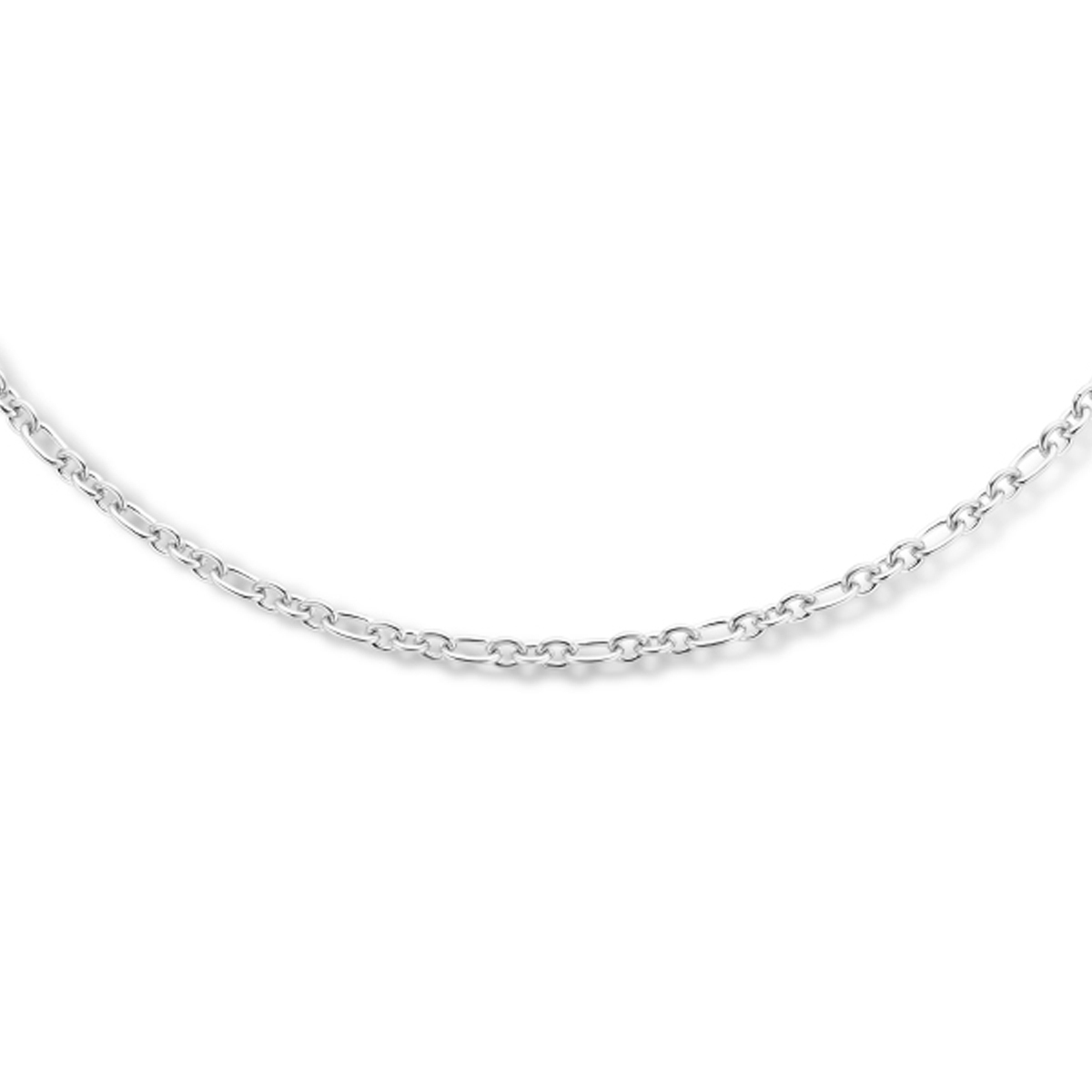 Gerhordineerd 925 zilveren collier uitgevoerd met een karabijnsluiting. Het collier heeft een draaglengte van 41cm en een extensie van 4cm.