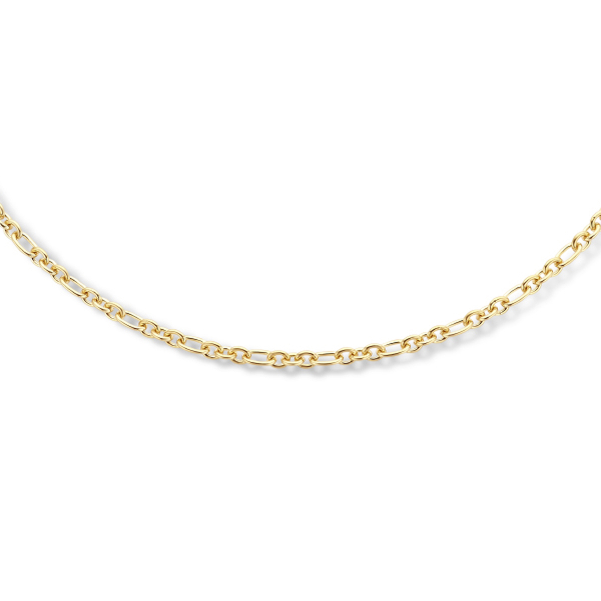 Geelgoud op 925 zilveren collier uitgevoerd met een karabijnsluiting. Het collier heeft een draaglengte van 41cm en een extensie van 4 cm. Geen garantie op plating.
