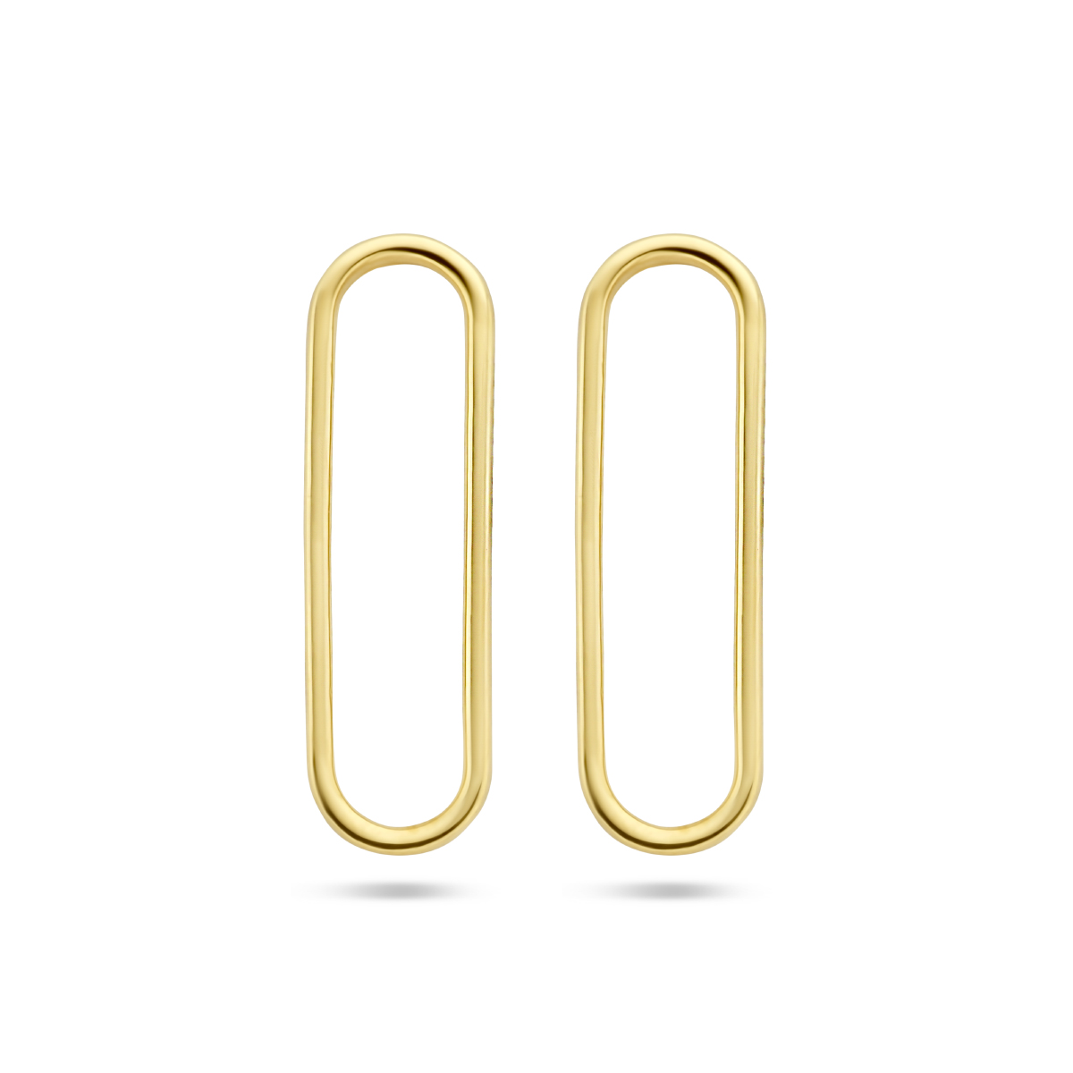 14k Geelgouden oorknoppen met een afmeting van 14x4mm.