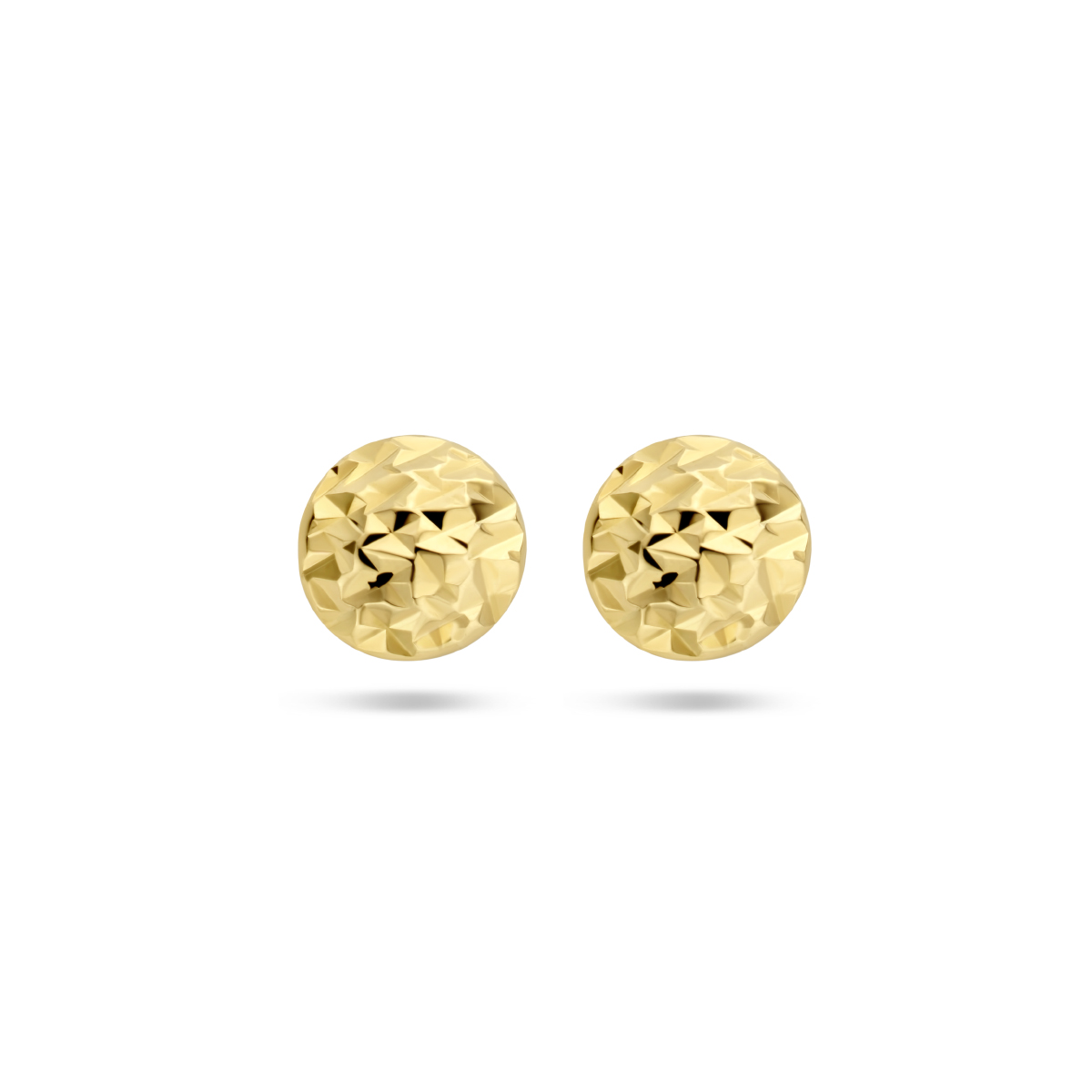 14k Geelgouden oorknoppen met een diameter van 5.5mm.