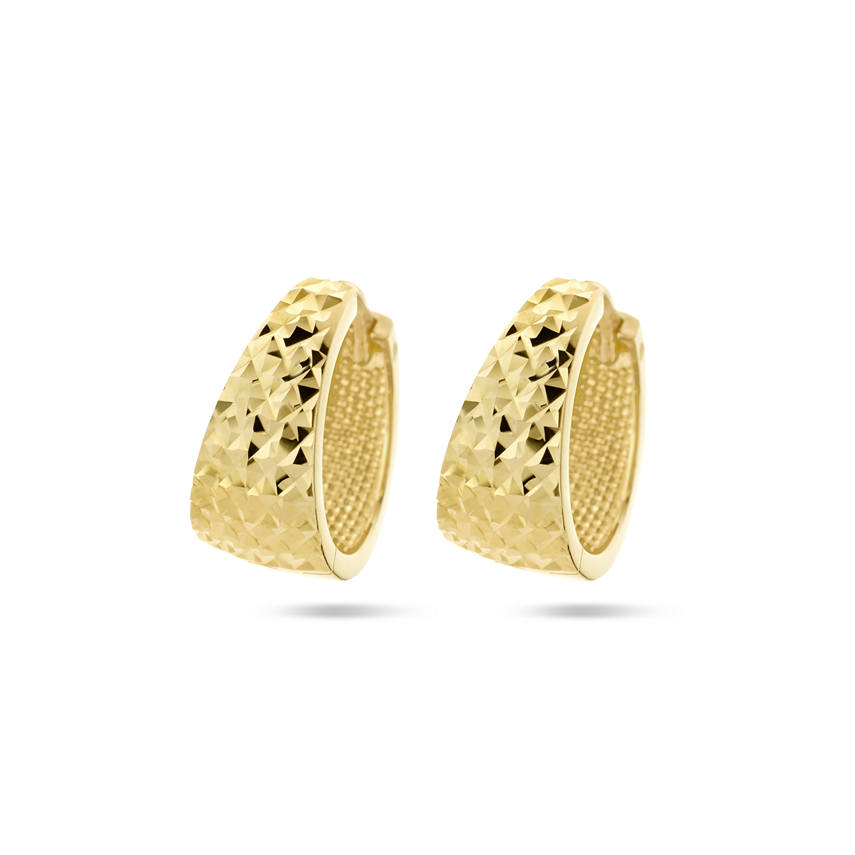 14k Geelgouden klapoorringen met een afmeting van 14x6.5mm.