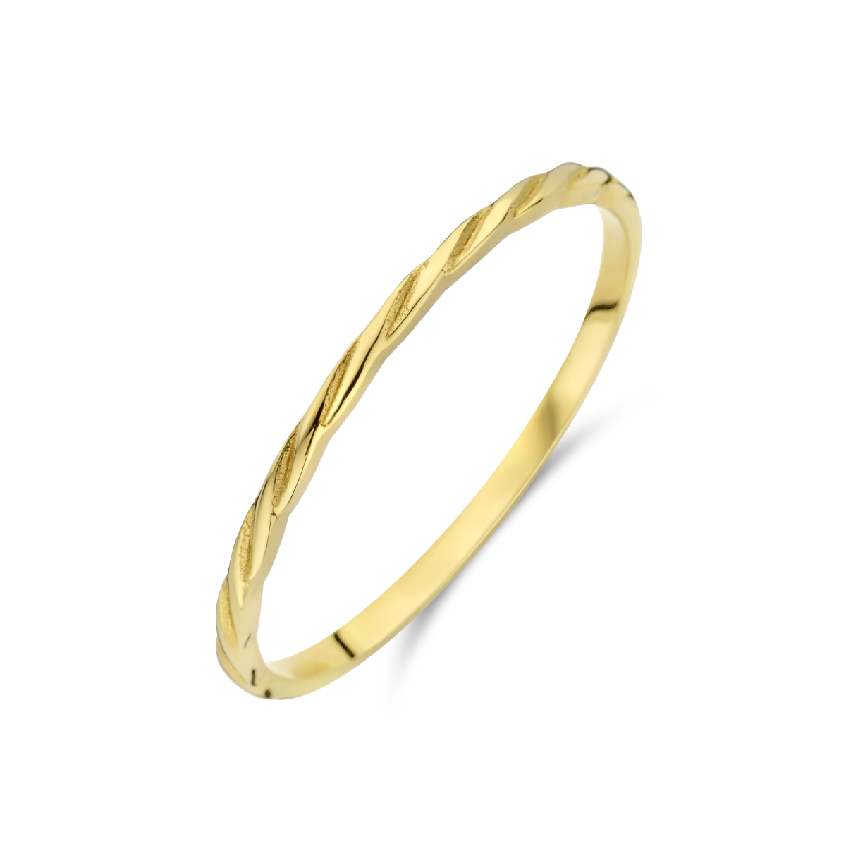 14k Geelgouden ring met een breedte van 1.5mm.