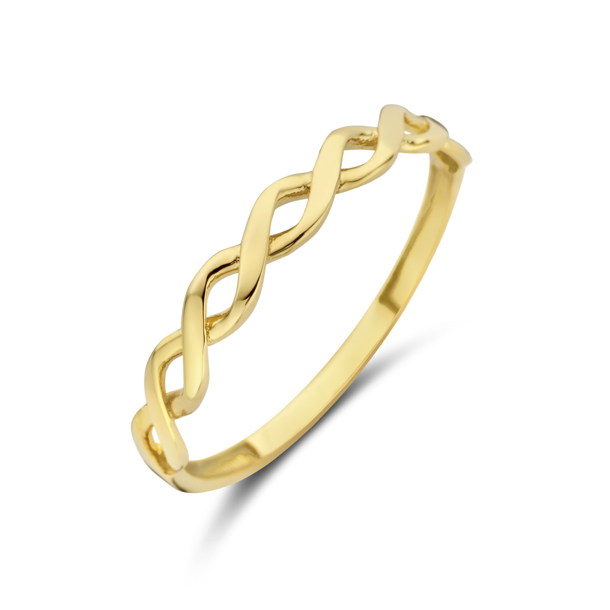 14k Geelgouden ring met een breedte van 3.0mm.