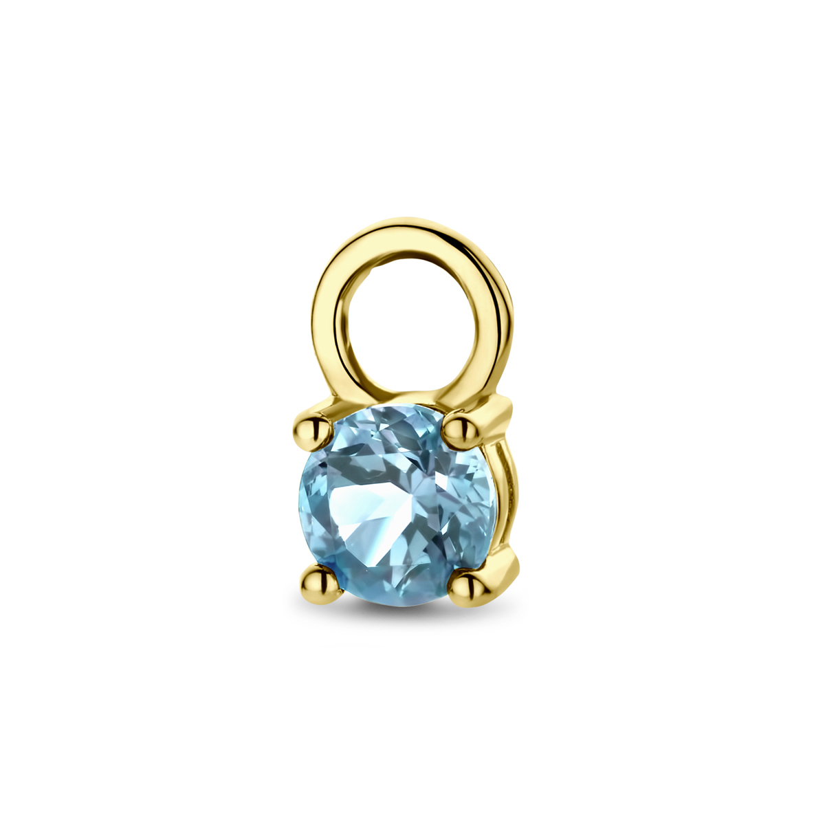 14k Geelgouden oorringhanger met een totale hoogte van 7.5mm. Het oogje heeft een diameter van ongeveer 2.5mm. Deze hanger wordt per stuk verkocht ipv per paar. In het oogje past een oorring van 2mm.