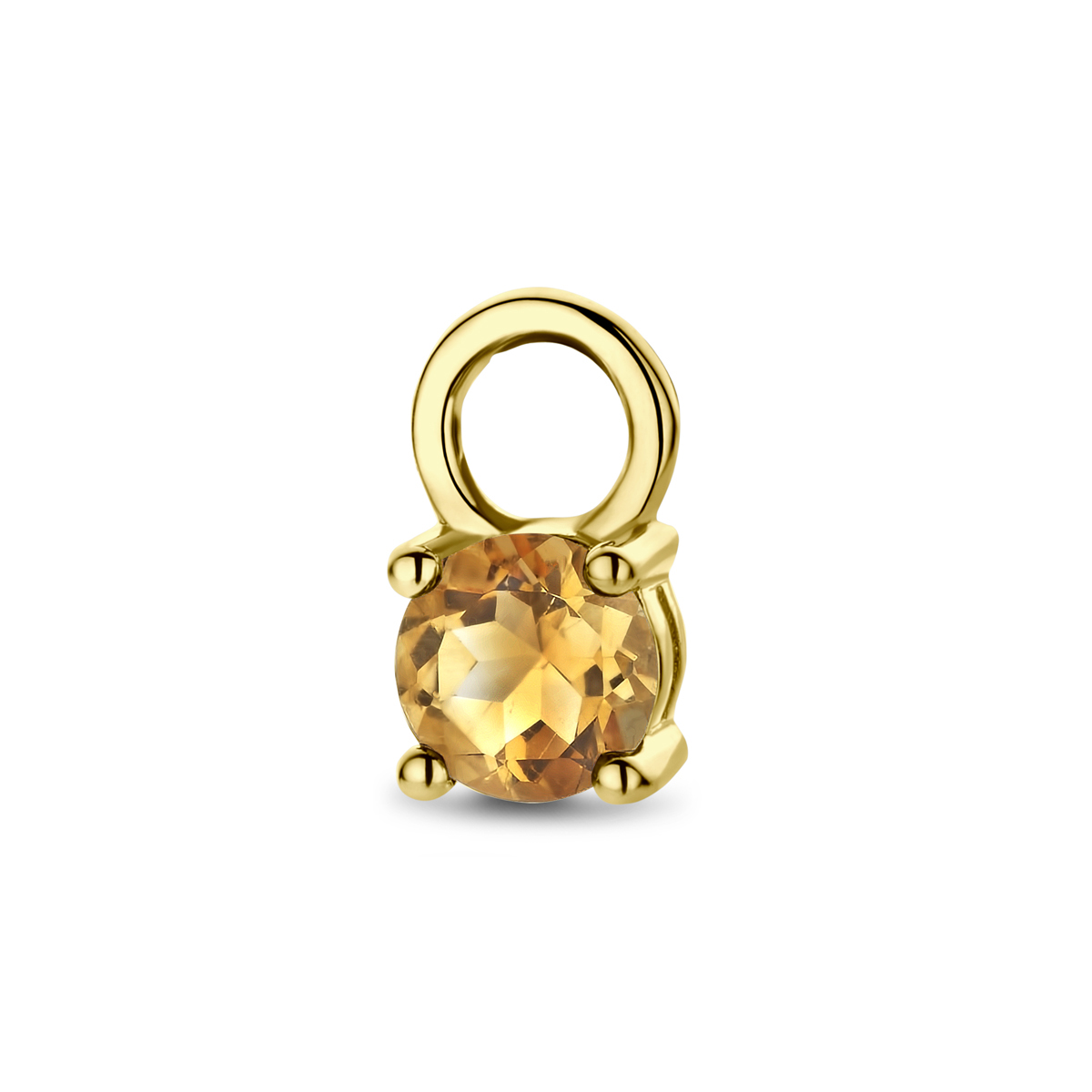14k Geelgouden oorringhanger met een totale hoogte van 7.5mm. Deze hanger wordt per stuk verkocht ipv per paar. In het oogje past een oorring van 2mm.