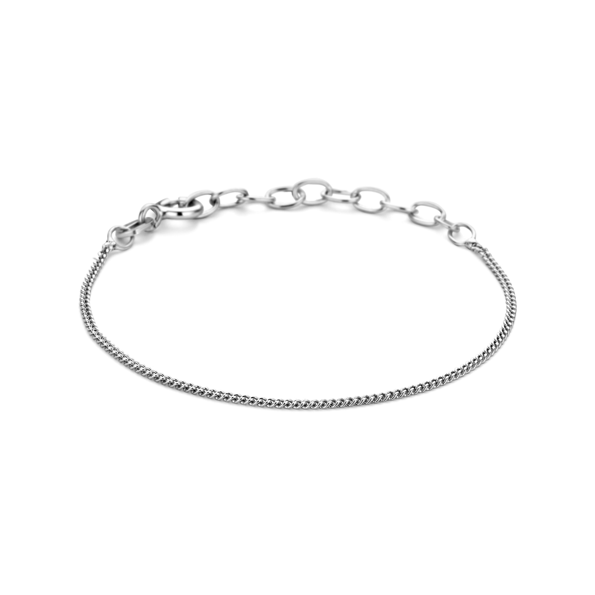 Gerhodineerd 925 zilveren armband met een schakelbreedte van 1.2mm.