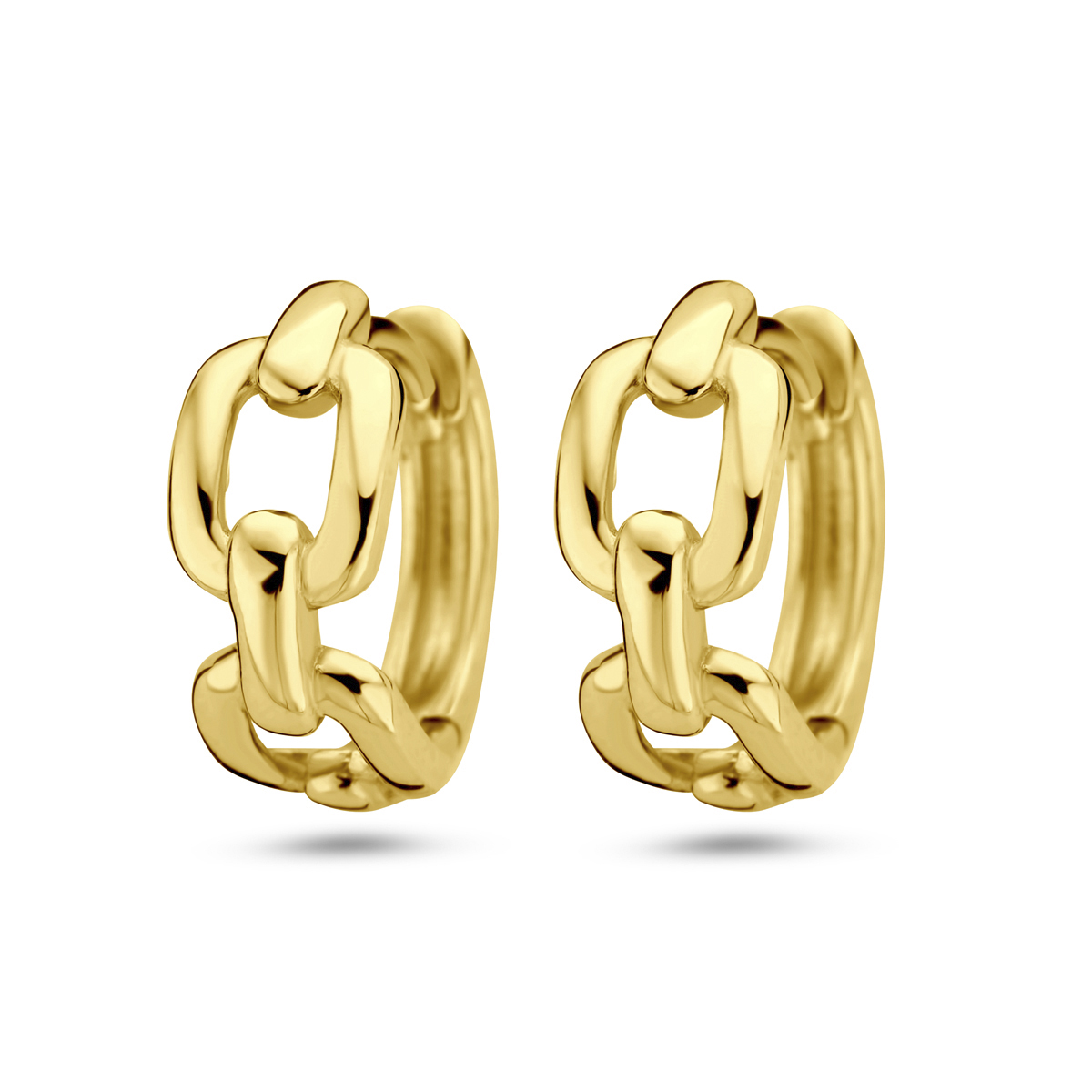 14k Geelgouden klapoorringen met een afmeting van 11.3x5mm.