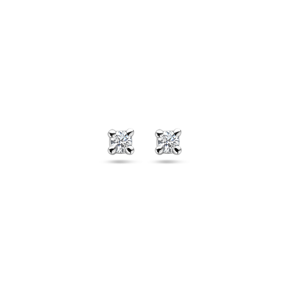 14k Witgouden oorknoppen uitgevoerd met diamant. De oorknoppen hebben een afmeting van 3x3mm.