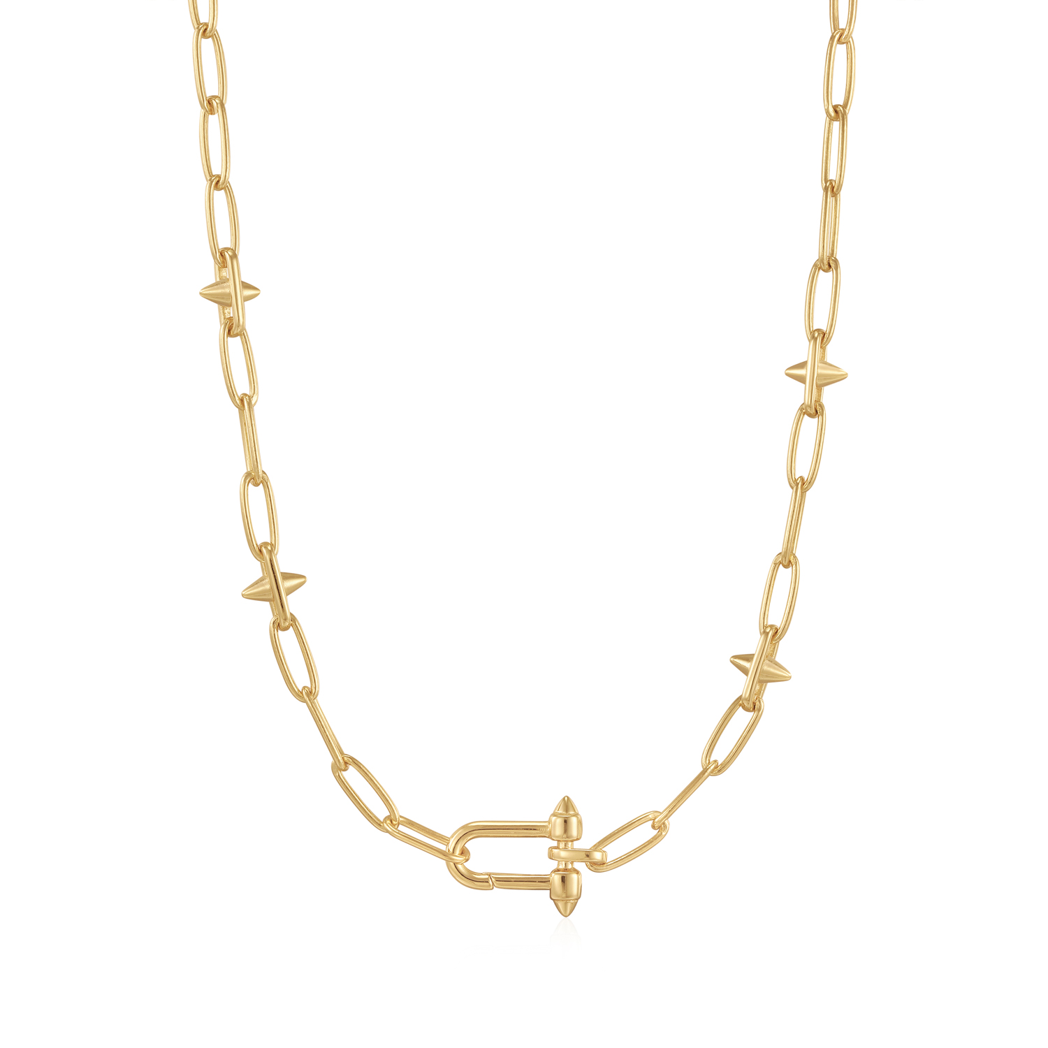 Productbeschrijving 
Deze stoere stud schakelketting is gemaakt van 925 sterling zilver met een 14 karaat gouden plating. De ketting is afgewerkt met een connector aan de voorkant waarmee je bedels kunt toevoegen. Je hoeft alleen maar de connector te openen en je favoriete bedels eraan te hangen voor een unieke look. 

Het Merk
GeÃ¯nspireerd door de laatste fashion trends is Ania Haie het toonaangevende sieradenmerk voor hoogkwalitatieve maar ook betaalbare zilveren sieraden, zonder op de kwaliteit in te leveren. Iedere collectie is gebaseerd op de laatste catwalktrends, waardoor Ania Haie snel tot hÃ©t sieradenmerk voor stijlbewuste consumenten is verkozen. Elk sieraad wordt ontworpen om te combineren met andere sieraden waardoor je je eigen look kunt creÃ«ren. Maar ook zijn Ania Haie sieraden opvallend genoeg om op zichzelf te dragen.

How It All Started
Met een passie voor kwalitatieve sieraden met stijl Ã©n het besef dat de mode bewuste vrouw niet wil inleveren op kwaliteit is Ania Haie geboren. De Ania Haie oprichters zagen later dat de moderne vrouw van vandaag graag sieraden combineert en layered om haar individualiteit te omarmen, de kans werd aangegrepen en de droom werd werkelijkheid.

Volg ons ook op social media
Wil jij op de hoogte blijven van nieuwe collecties, toffe combinaties en de laatste sieraden trends? Hou ons dan ook in de gaten op social media. Daarnaast inspireren wij jou dagelijks met verschillende looks en mix & match combinaties! Deel gerust jouw eigen unieke Ania Haie look door de hashtag #aniahaiexme te gebruiken. Wie weet wordt jouw look gerepost op Ã©Ã©n van onze kanalen!
Je kunt ons volgen op Facebook en Instagram.