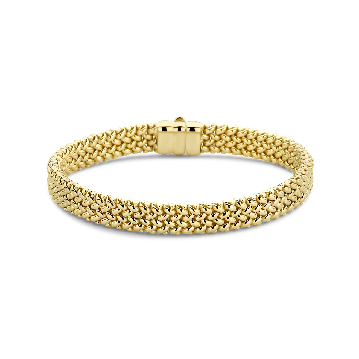 14k Geelgouden armband met een schakelbreedte van 7.5mm.