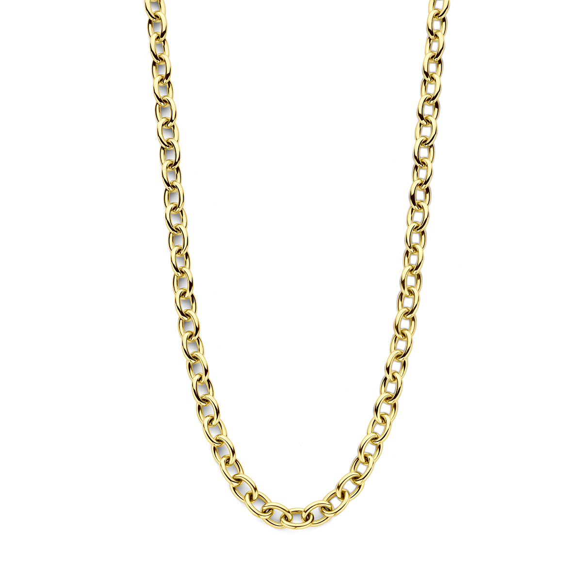 14k Geelgouden collier met een draaglengte van 45cm. De schakelbreedte is 8.3mm. Uitgevoerd met een karabijn sluiting.