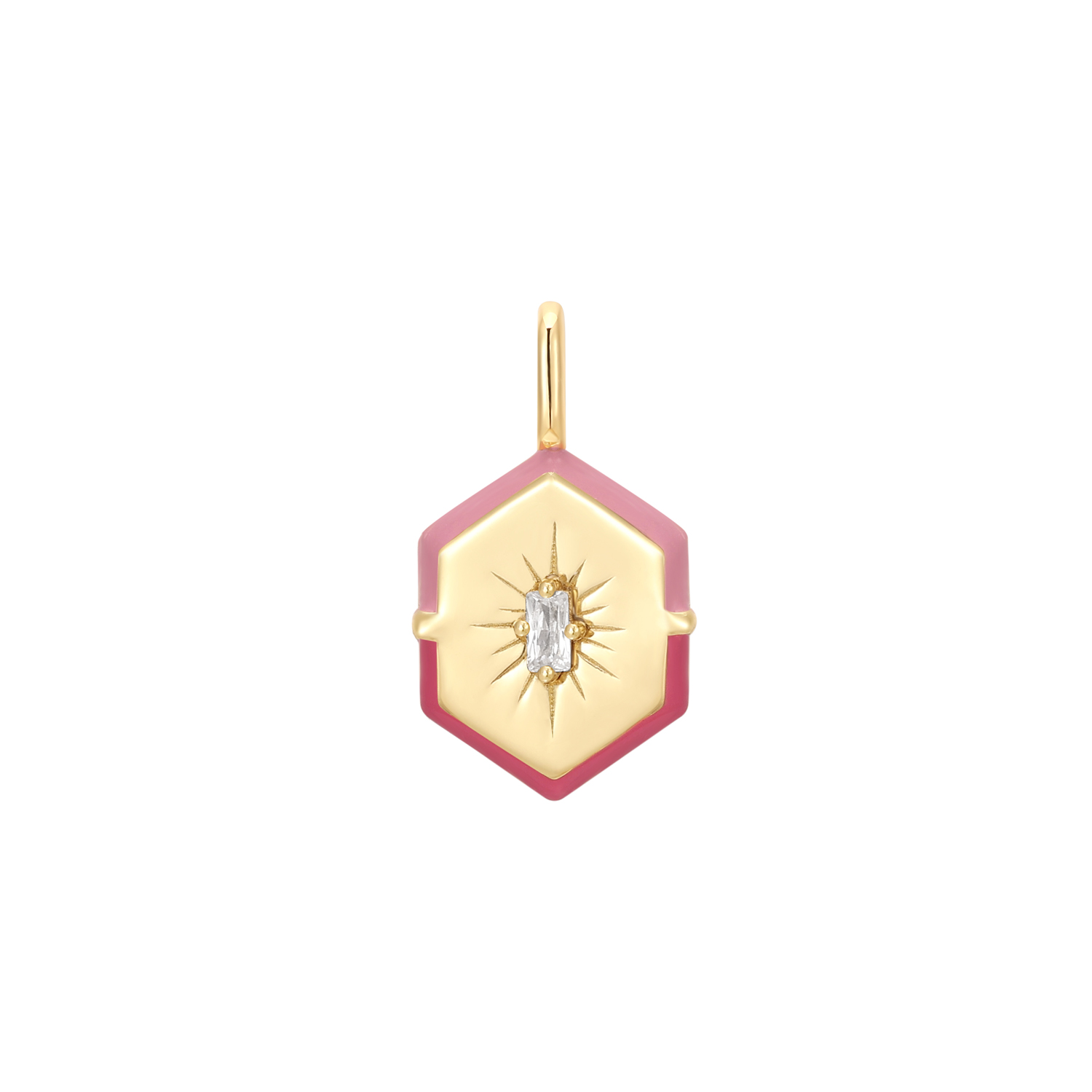 Productbeschrijving 
Geef je ketting een upgrade met deze knal roze bedel. De bedel bevat roze emaille randen, een sprankelende zirkonia steen en is gemaakt van 925 sterling zilver met 14 karaat gouden plating. Bevestig je bedel eenvoudig aan een kettng, armband of connector.

Het Merk
GeÃ¯nspireerd door de laatste fashion trends is Ania Haie het toonaangevende sieradenmerk voor hoogkwalitatieve maar ook betaalbare zilveren sieraden, zonder op de kwaliteit in te leveren. Iedere collectie is gebaseerd op de laatste catwalktrends, waardoor Ania Haie snel tot hÃ©t sieradenmerk voor stijlbewuste consumenten is verkozen. Elk sieraad wordt ontworpen om te combineren met andere sieraden waardoor je je eigen look kunt creÃ«ren. Maar ook zijn Ania Haie sieraden opvallend genoeg om op zichzelf te dragen.

How It All Started
Met een passie voor kwalitatieve sieraden met stijl Ã©n het besef dat de mode bewuste vrouw niet wil inleveren op kwaliteit is Ania Haie geboren. De Ania Haie oprichters zagen later dat de moderne vrouw van vandaag graag sieraden combineert en layered om haar individualiteit te omarmen, de kans werd aangegrepen en de droom werd werkelijkheid.

Volg ons ook op social media
Wil jij op de hoogte blijven van nieuwe collecties, toffe combinaties en de laatste sieraden trends? Hou ons dan ook in de gaten op social media. Daarnaast inspireren wij jou dagelijks met verschillende looks en mix & match combinaties! Deel gerust jouw eigen unieke Ania Haie look door de hashtag #aniahaiexme te gebruiken. Wie weet wordt jouw look gerepost op Ã©Ã©n van onze kanalen!
Je kunt ons volgen op Facebook en Instagram.