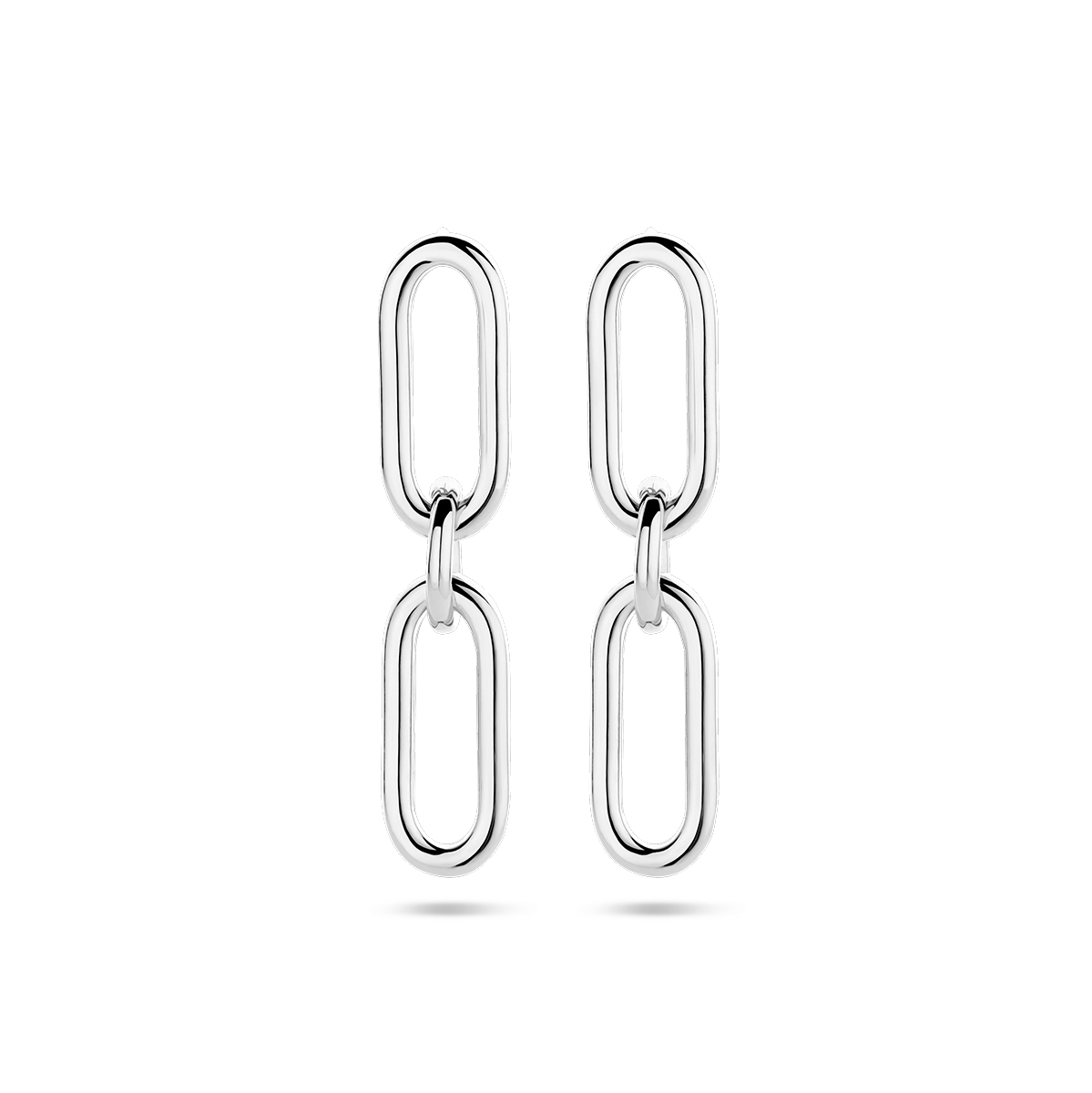 Gerhodineerd 925 zilveren paperclip oorhangers. De oorhangers hebben een totale hoogte van 39mm.