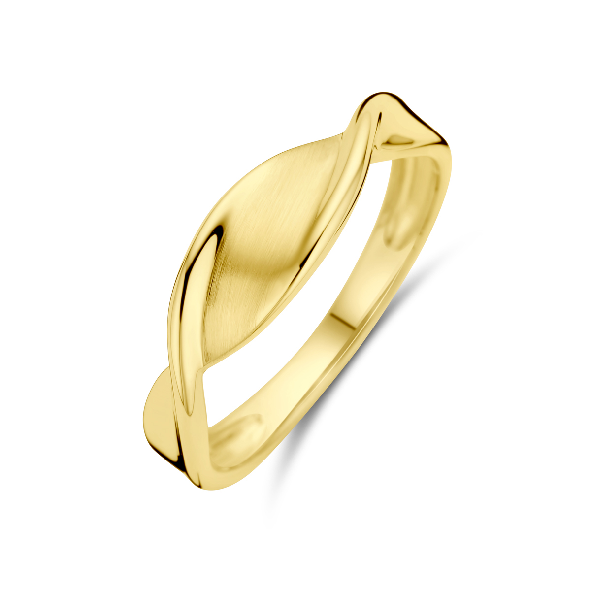 14k Geelgouden ring met een mat/glans afwerking