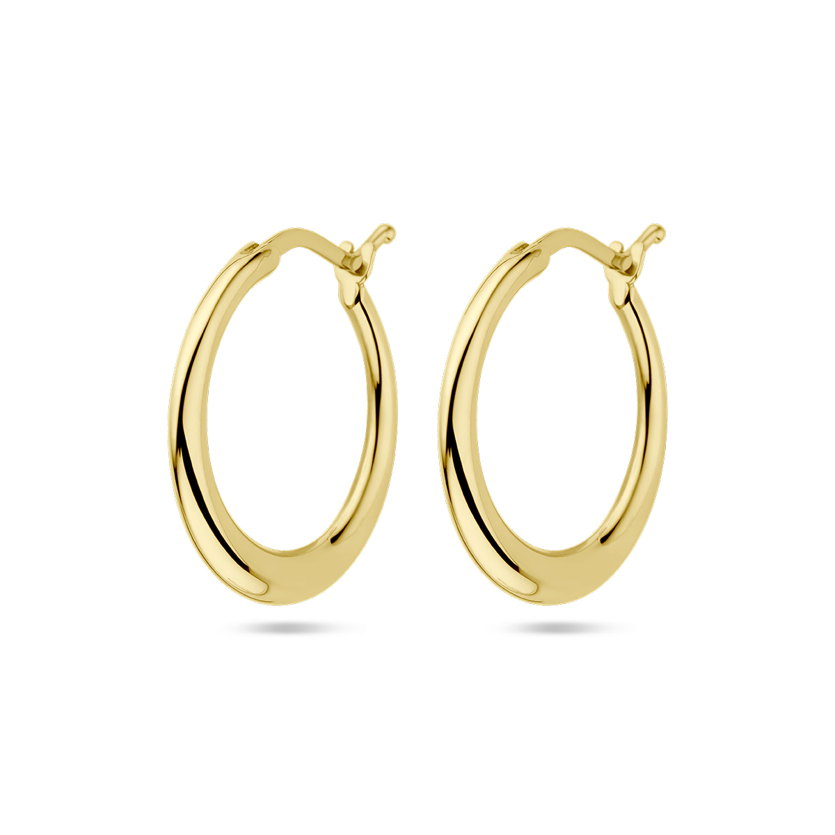 4k Geelgouden oorringen met een afmeting van 21x2.2mm.