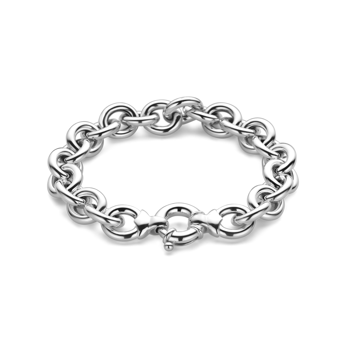 925 Zilveren armband met draaglengte van 19.5cm. Uitgevoerd met een veerslot.