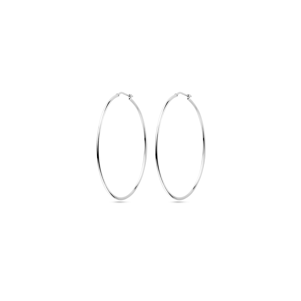 Zilveren Buis Oorringen 53mm