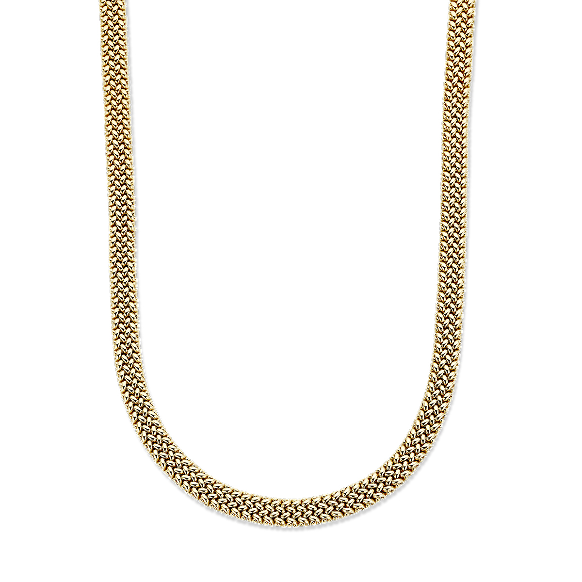 Geelgouden schakelcollier 45Cm, 7.5MM