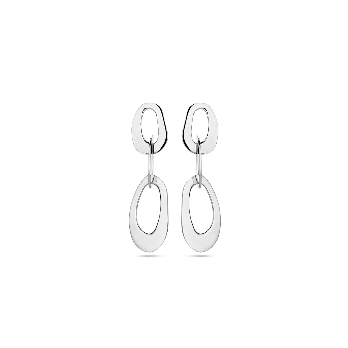 Gerhodineerd 925 zilveren oorhangers met een afmeting van 38.5x11mm.
