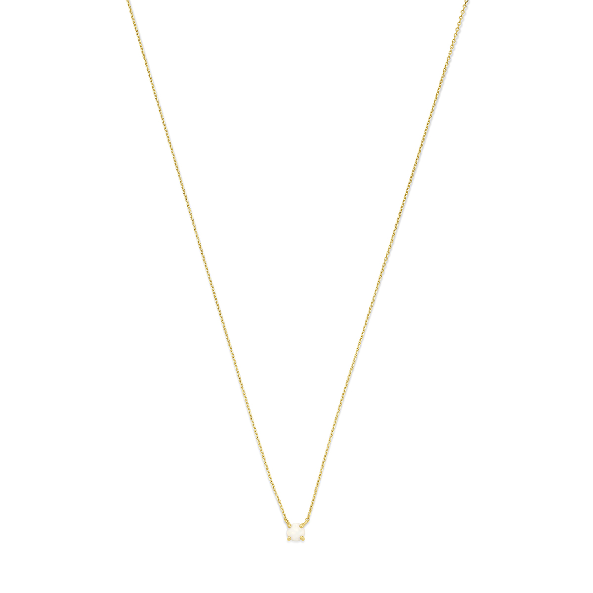 14k Geelgouden collier uitgevoerd met opaal. Het collier heeft een schakelbreedte van 1mm.