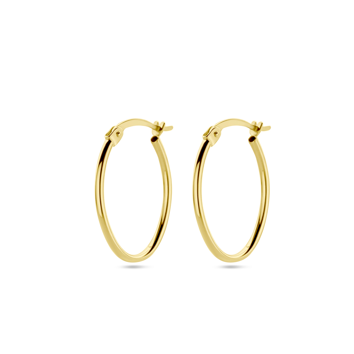 14k Geelgouden oorringen met een dikte van 1.6mm.