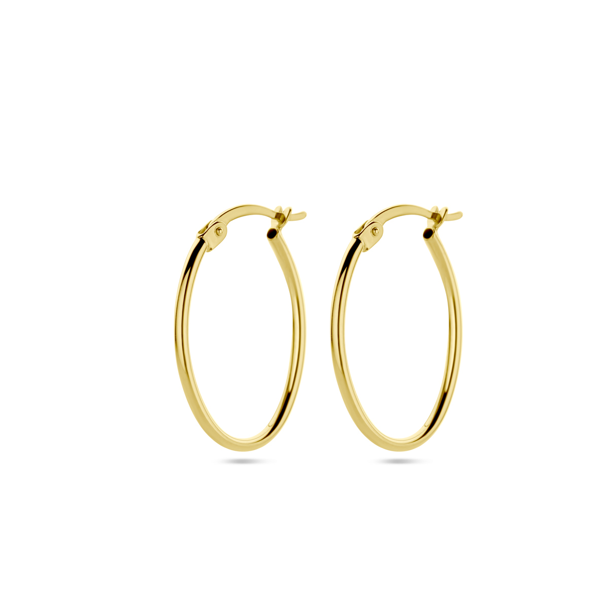 14k Geelgouden oorringen met een dikte van 1.6mm.