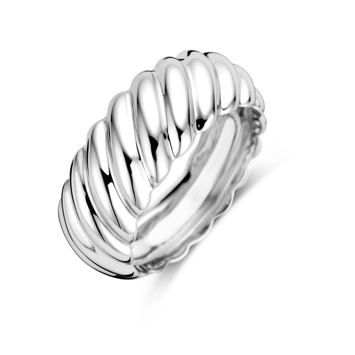Gerhodineerd 925 zilveren ring met een breedte van 8mm.