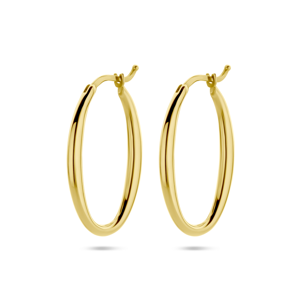 14k Geelgouden oorringen met een afmeting van 28x2.5mm.